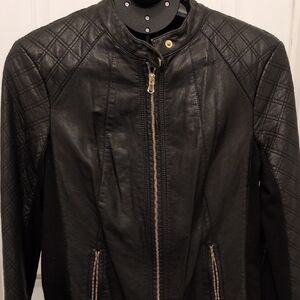 INC International Concepts Black Leather Jacket